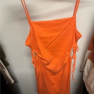 Zara Bright Orange Knit Mini Dress